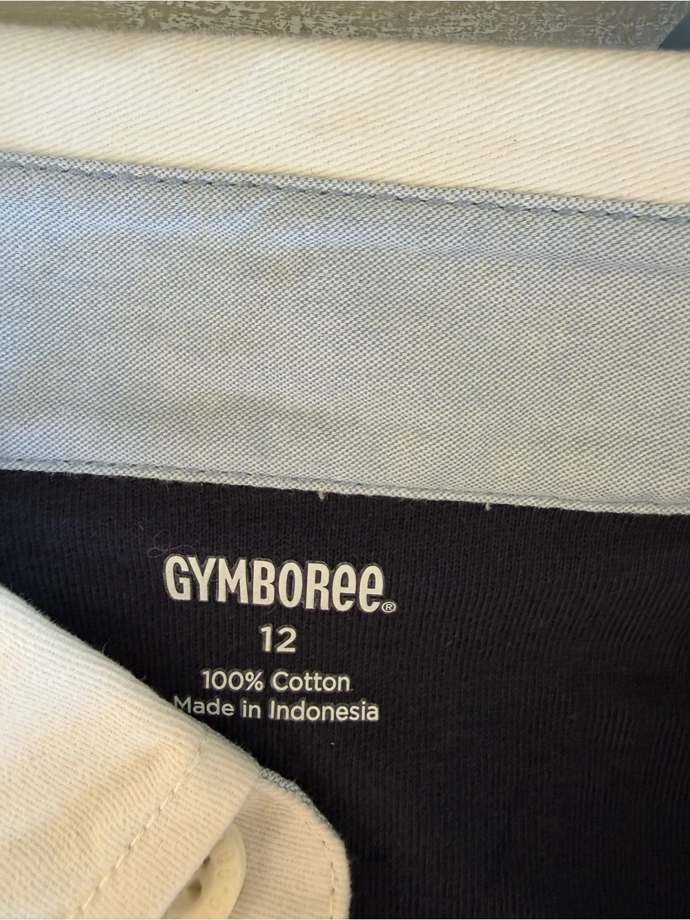 NWT Gymboree Navy, White & Burgundy Striped Rugby Polo